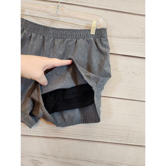 Bcg Women's Gray Black Solid Mid Rise Stretch Running Athletic Shorts Size Large - Picture 3 of 8